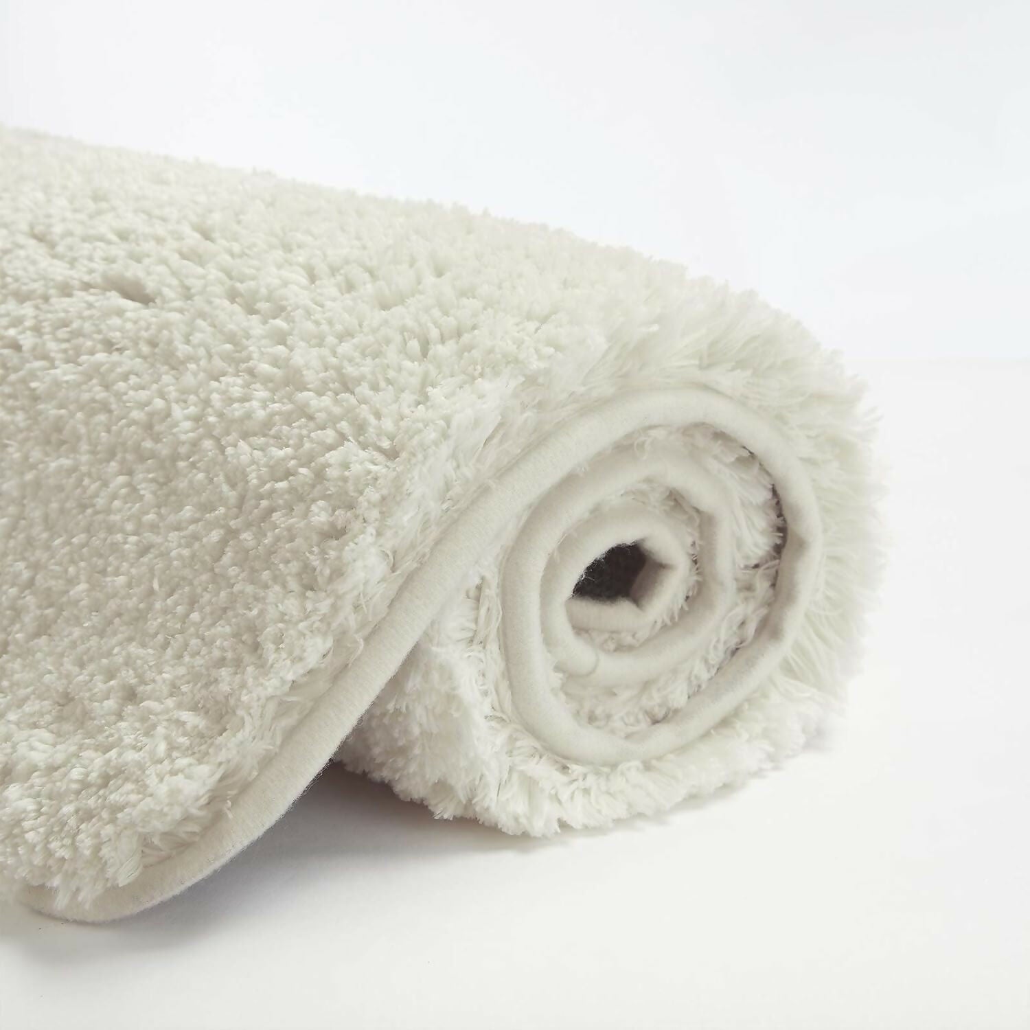 Bathroom Rug Machine Washable, Non-Slip Shaggy Mat (Ivory)