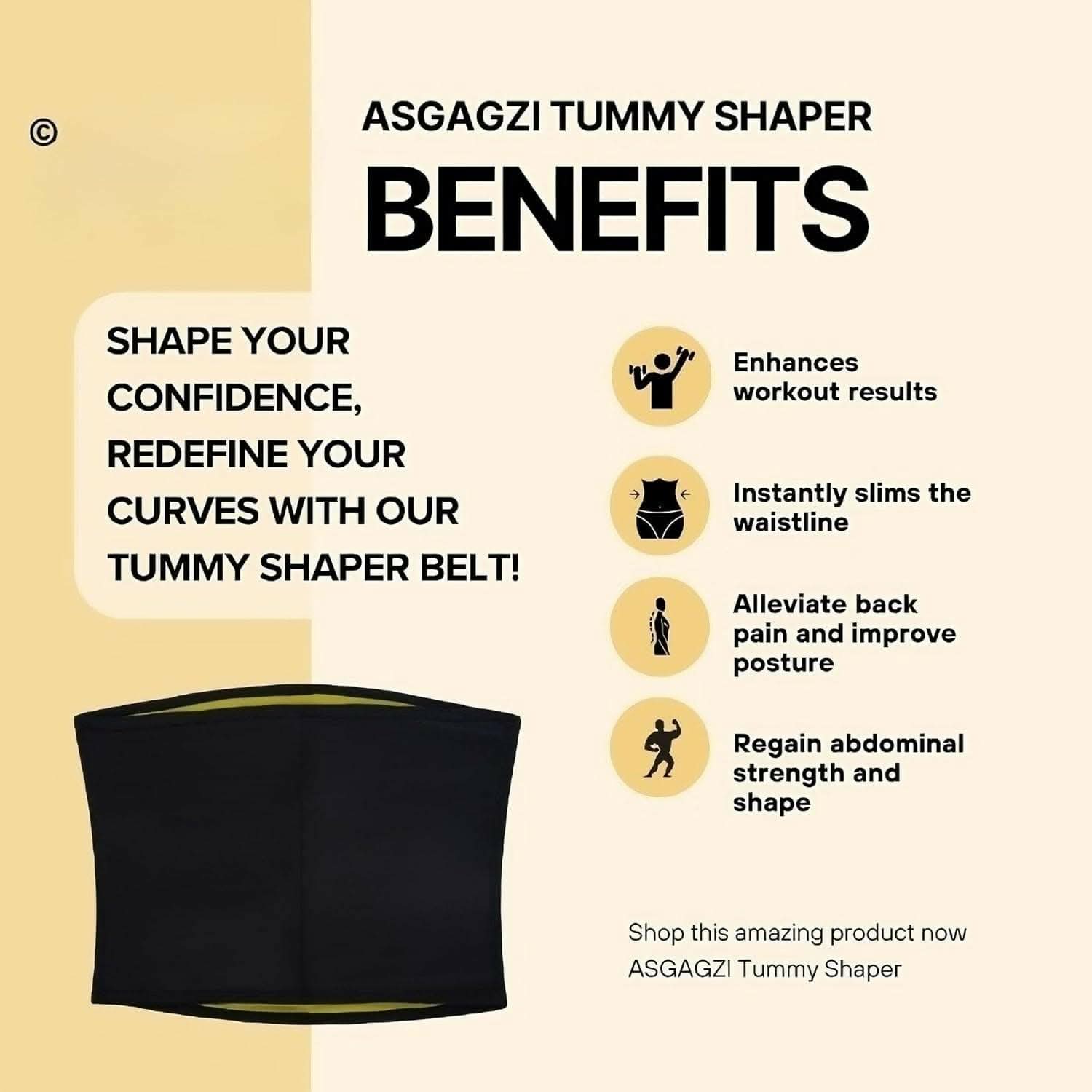 Sweat Slim Tummy Shaper Belt (Unisex)
