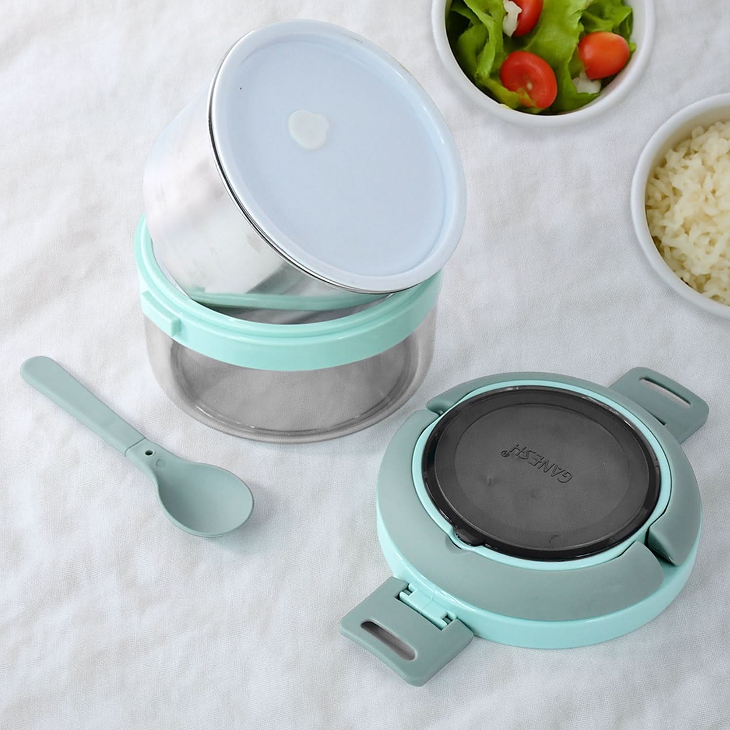400ml Stainless Steel Lunch Box by Ganesh Tiara Insulated & Leakproof
