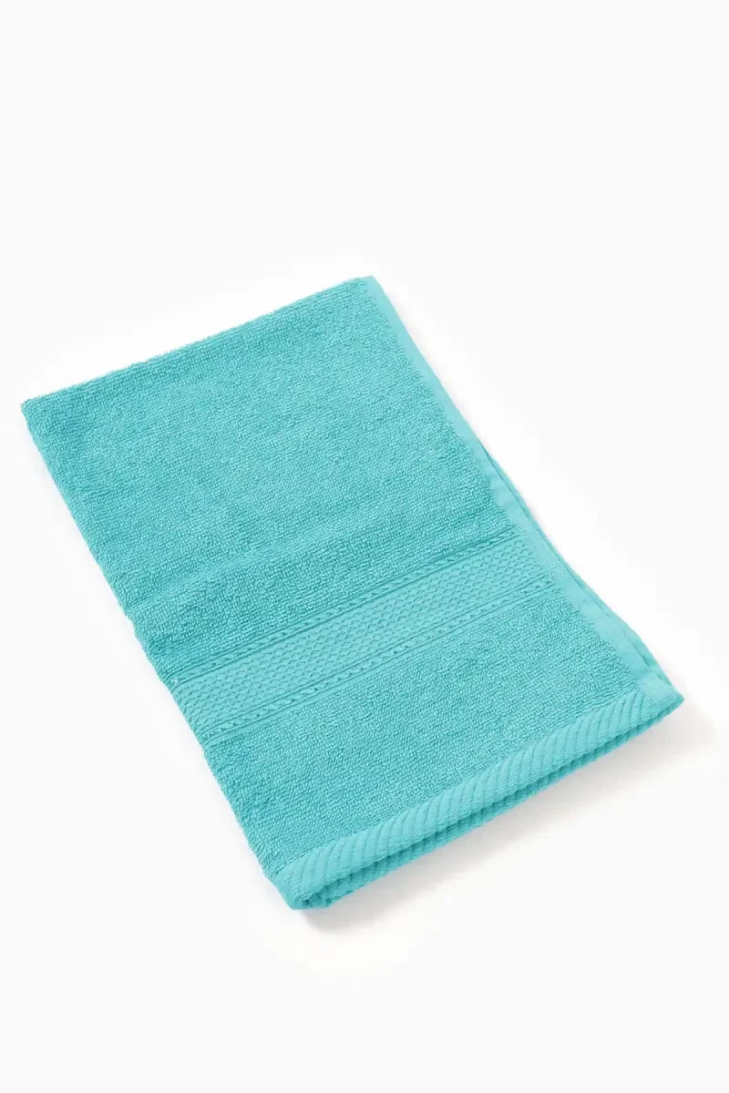 Turkish Cotton Hand Towel (Leaf Dew), 1 Pc - 40 x 60 Cm (Teal)