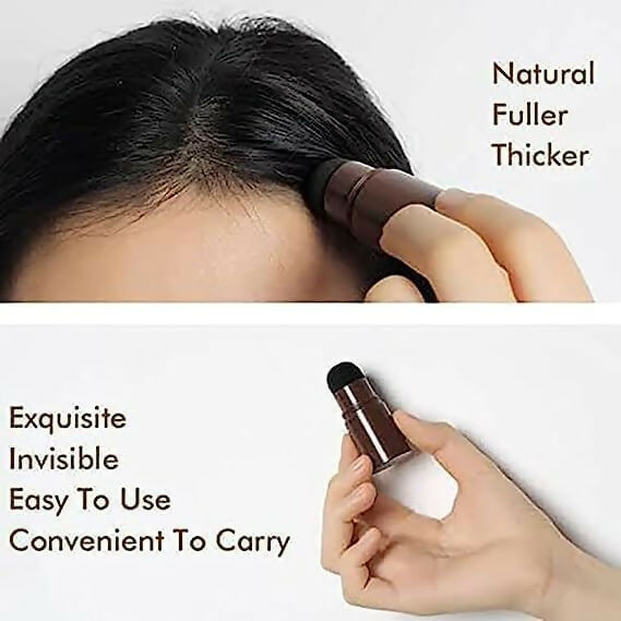 Hair Shading Powder Stick & Sponge Pen Quick Root Touch-Up & Eyebrow Stamps (Black)
