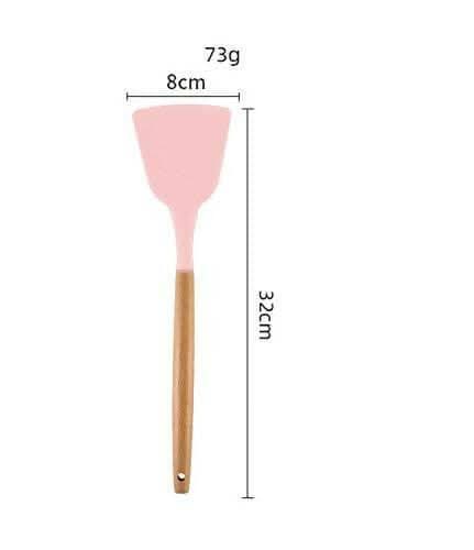 P-Plus International Silicone Spatula Turner – Flexible & Heat-Resistant (Pink)