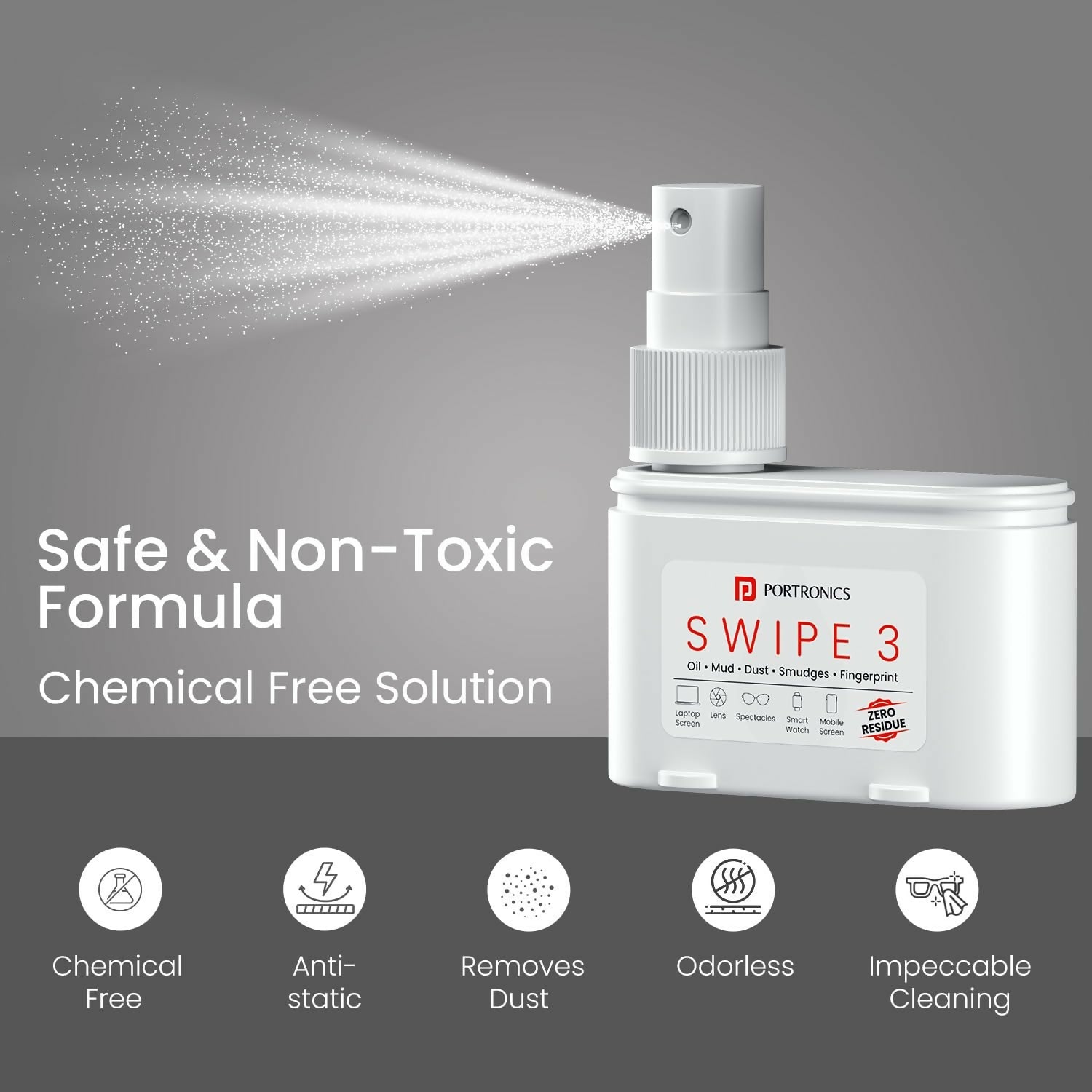 Portronics Swipe 3 Screen with 250GSM Micro Fibre Cloth for monitors and al screens