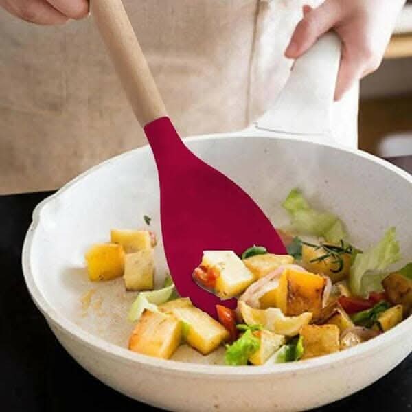 P-Plus International Premium Red Silicone Spatula (Heat Resistant & Flexible)