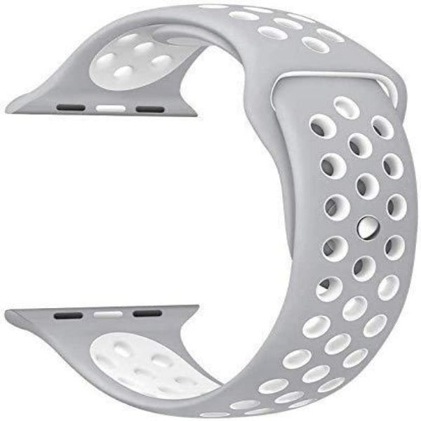 Grey White Dotted Silicone Strap For Apple Watch Series SE GEN 2 (42mm/44mm/45mm/46mm/49mm)