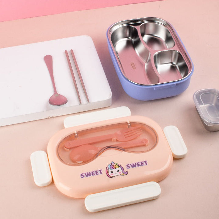 Bear, Unicorn, Duck Leek Proof Stainless Steel Lunch Box