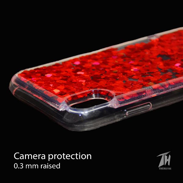 Red Glitter Heart Case For Apple iphone X/xs