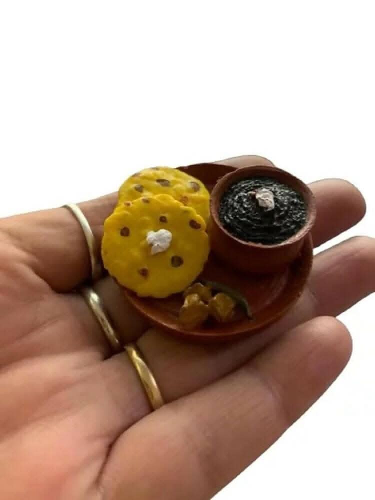 Sarso Ka Saag Makki Ki Roti Miniature Food Fridge Magnet