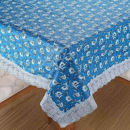 Mopak Decor Elegant 3D Table Cover And Dining & Centre Table (Sky Blue)