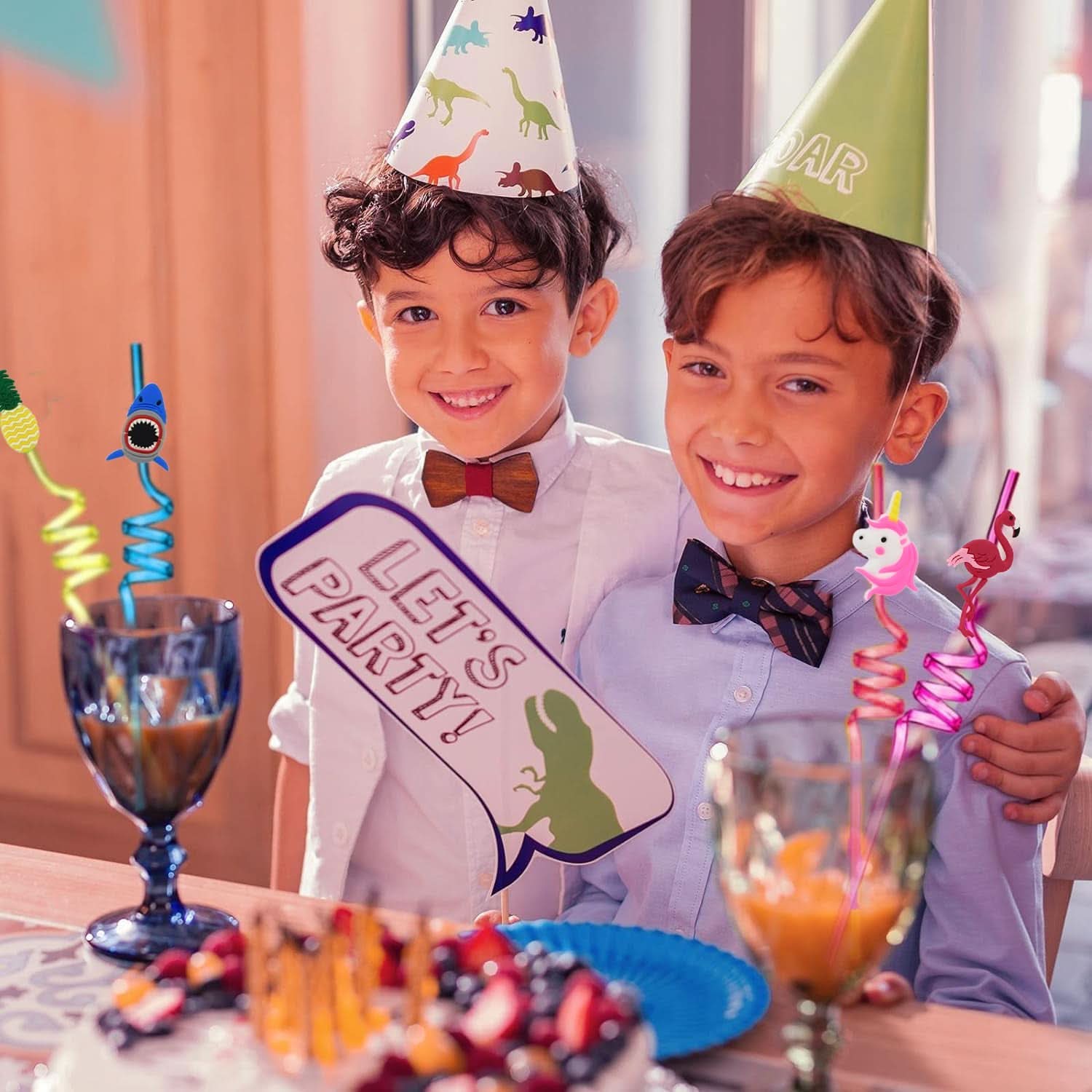 Reusable Plastic Straws for Kids – 12 Pcs Colorful Mix Set