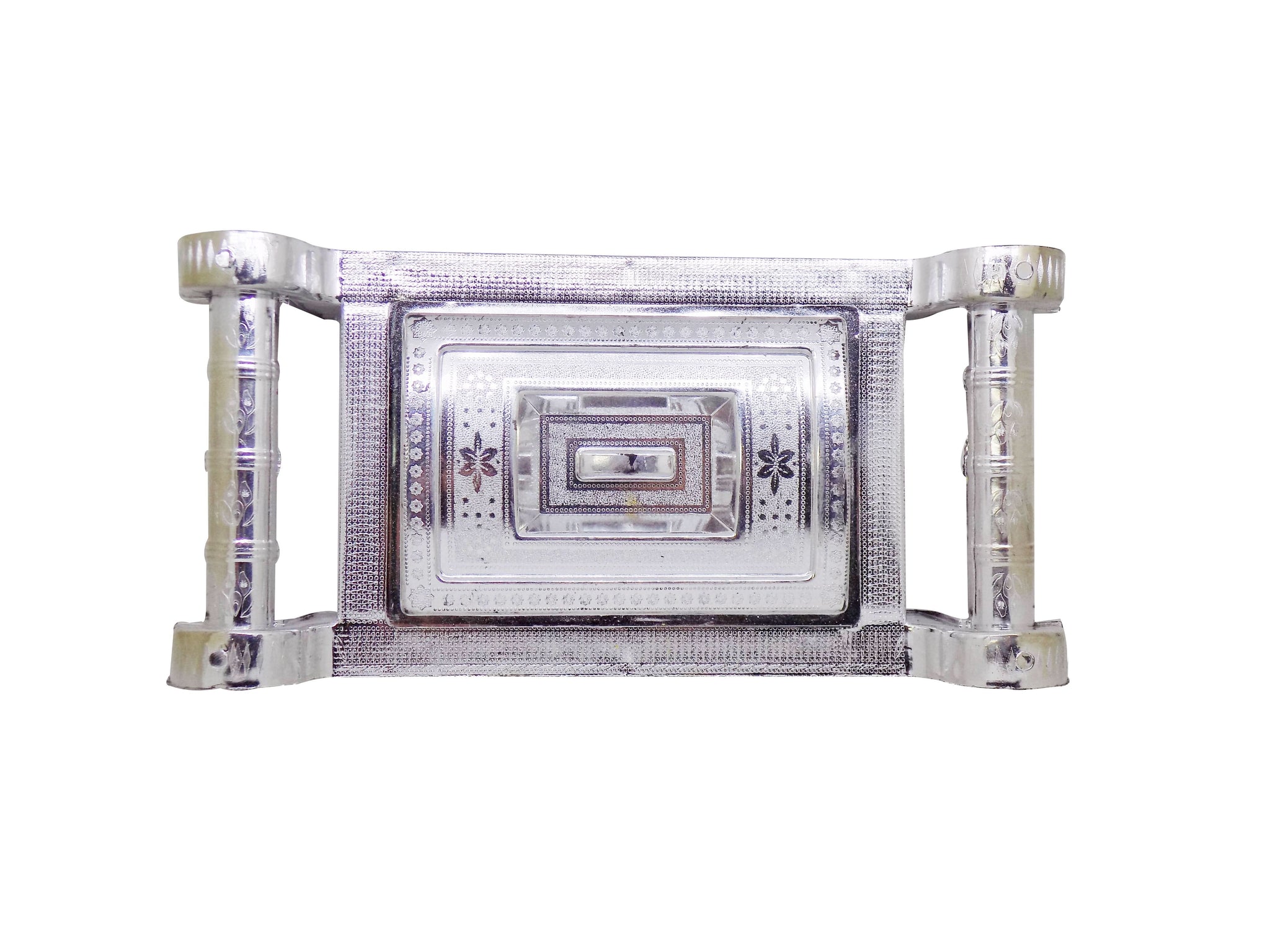 Multipurpose 4 Section Royal Design Silver Storage Box
