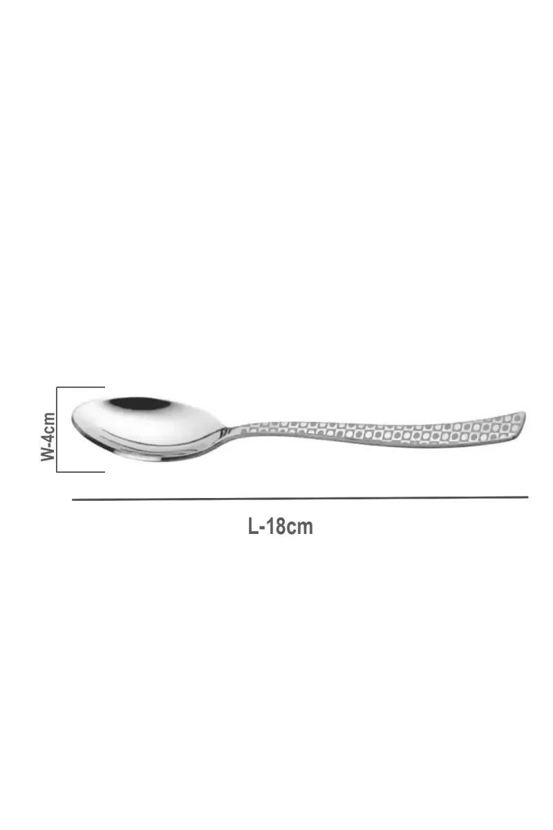 Prabha Stainless Steel Allure Dessert Spoon Set - 18cm