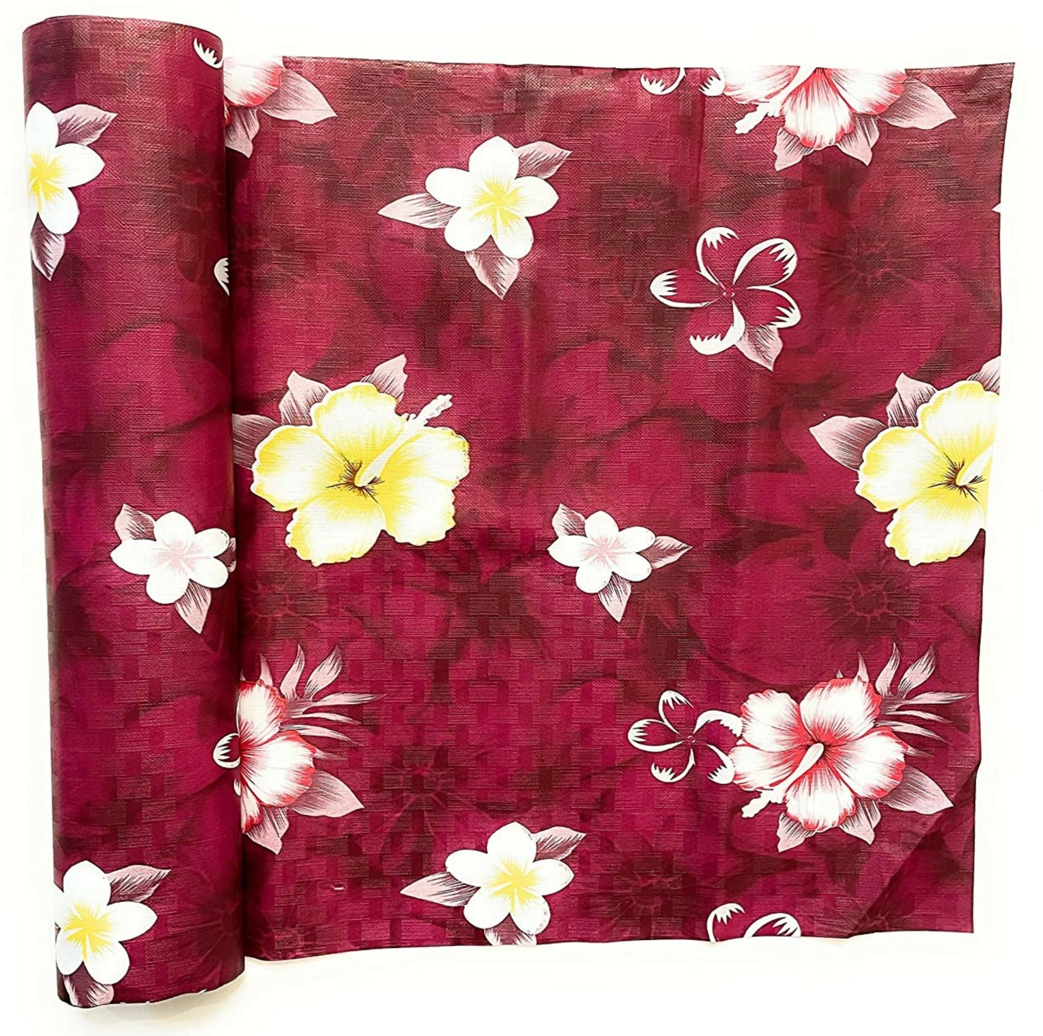 Mopak Decor ShelfLiner used for Wardrobe kitchen cabinet Drawer Slab Roll (Maroon Yellow Flower)