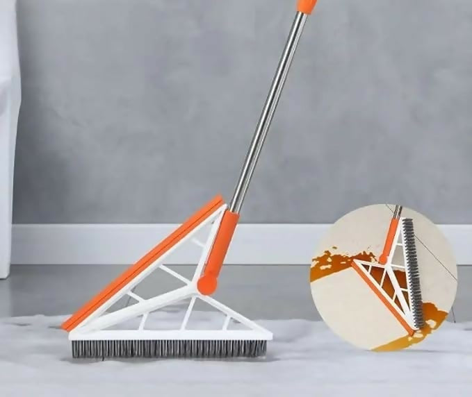 2-in-1 Folding Brush Wiper | Dual-Side Window & Floor Cleaner, Triangle Mop for Household Dust Removal – Pack of 1