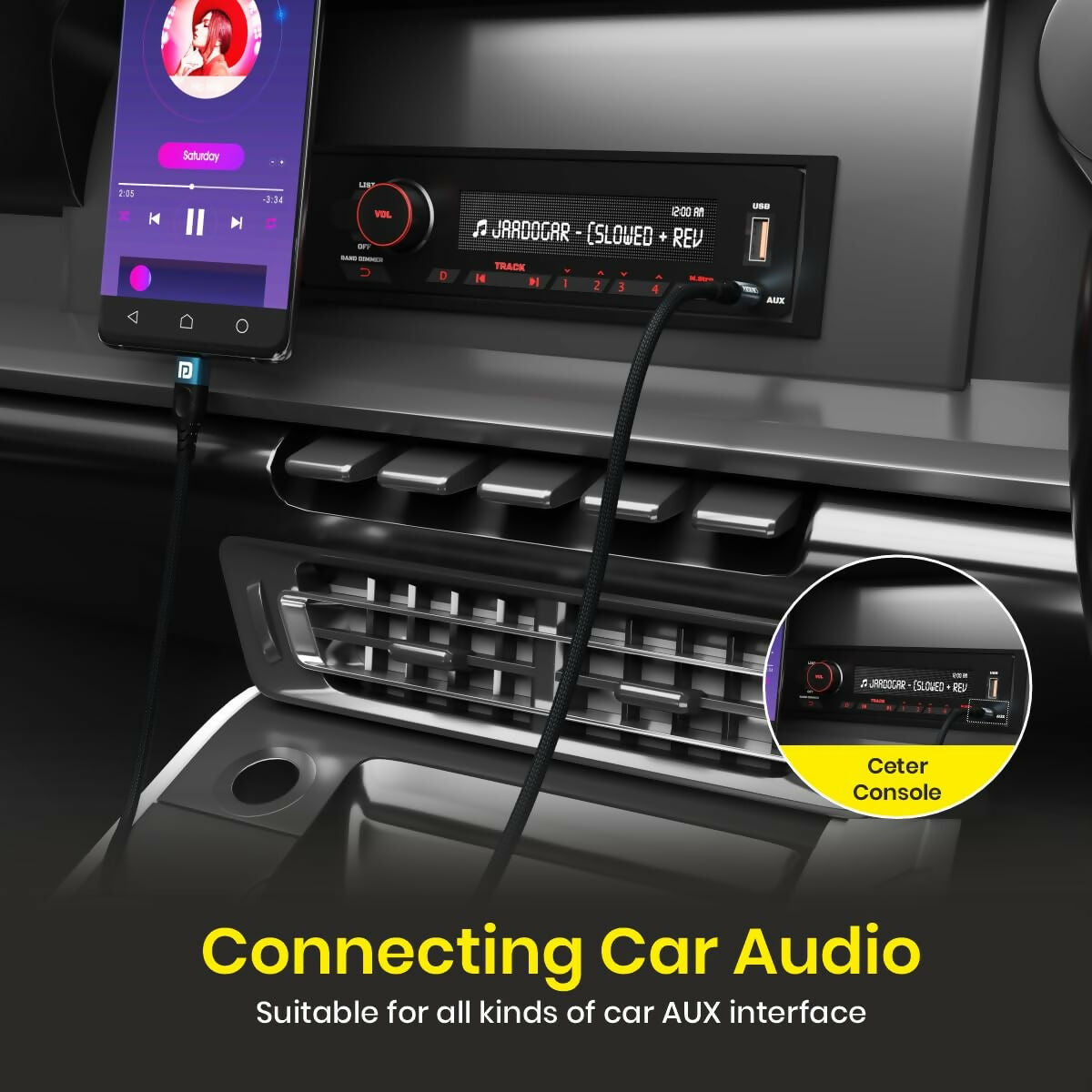 Portronics iKonnect C MAX: USB-C to 3.5mm Hi-Fi Audio Adapter (Black)