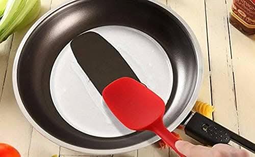 P-Plus International Silicone Spatula Spoon – Heat Resistant to 480°F (Red)