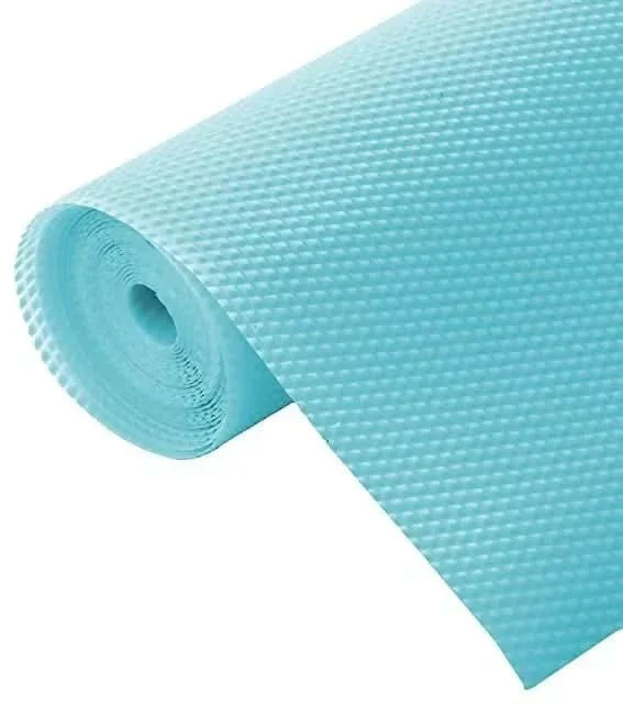 Mopak Decor Plain Sky Blue Eva Printed Solid Fridge Mat & Cover Pack of 1- (4Meters)