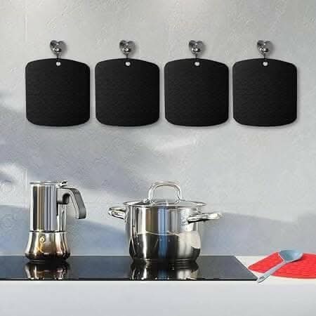 P-Plus International Silicone Trivet Mat Potholder (Black)