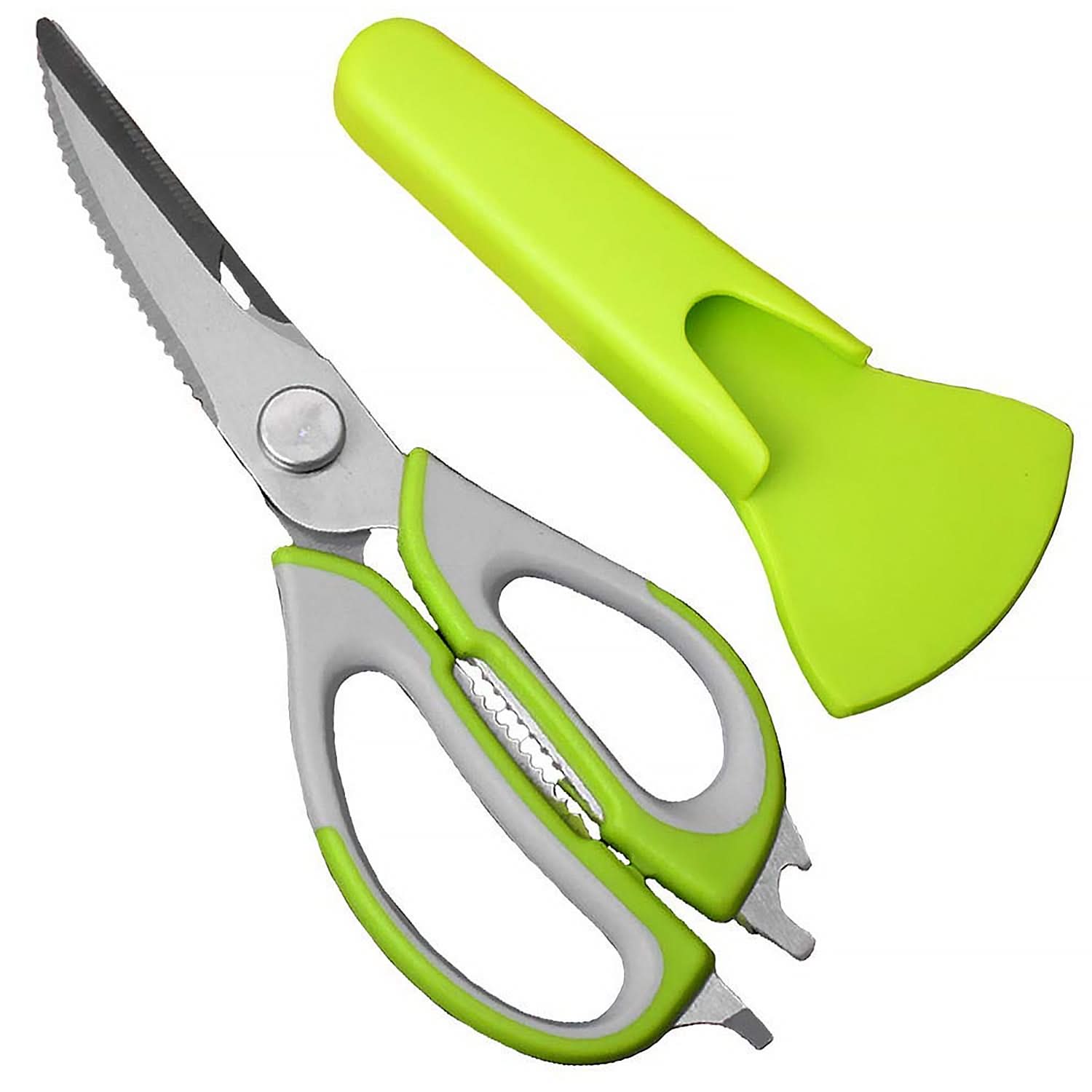 Multi-Purpose Kitchen Scissors with Magnetic Holder, 7-in-1 Stainless Steel Shears