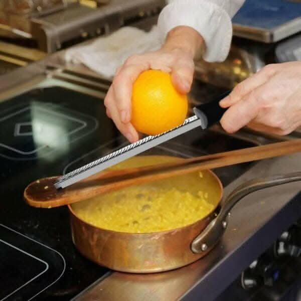 P-Plus International Stainless Steel Lemon Zester & Cheese Grater (Black)