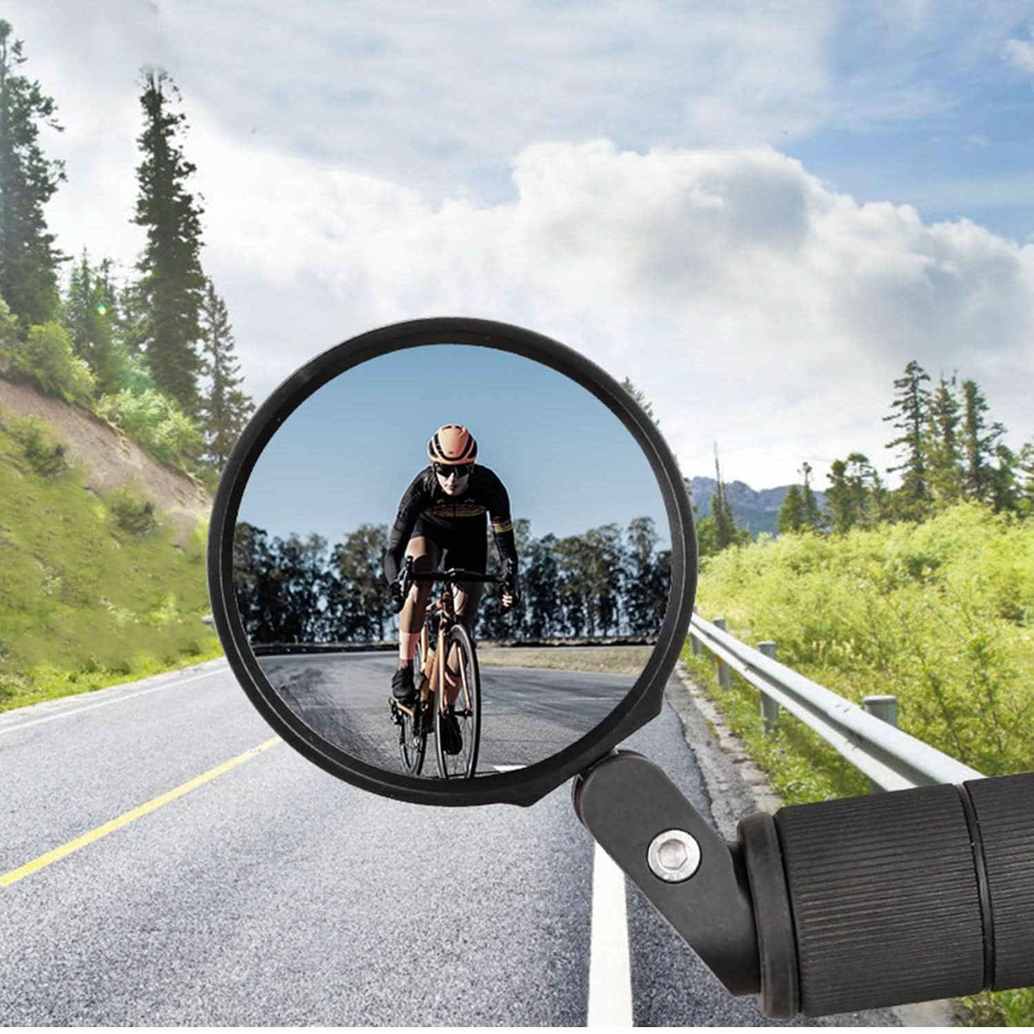 Safe Rearview Bike Mirror Foldable & Rotatable Bar End Mirror