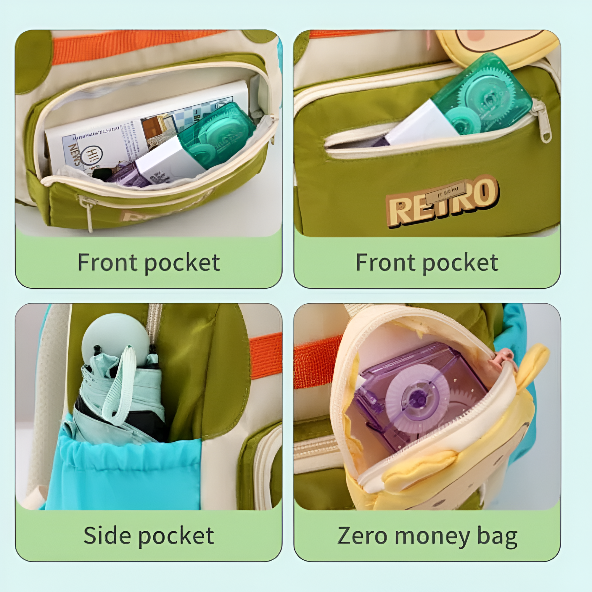 Cool Kids' Retro School Bag with Adorable Coin Pouch