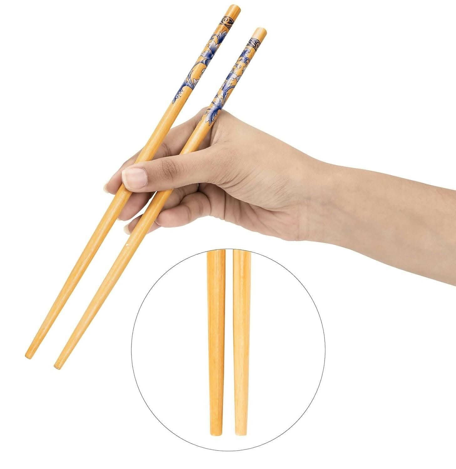Natural Bamboo Reusable Chopsticks (20 Pairs)