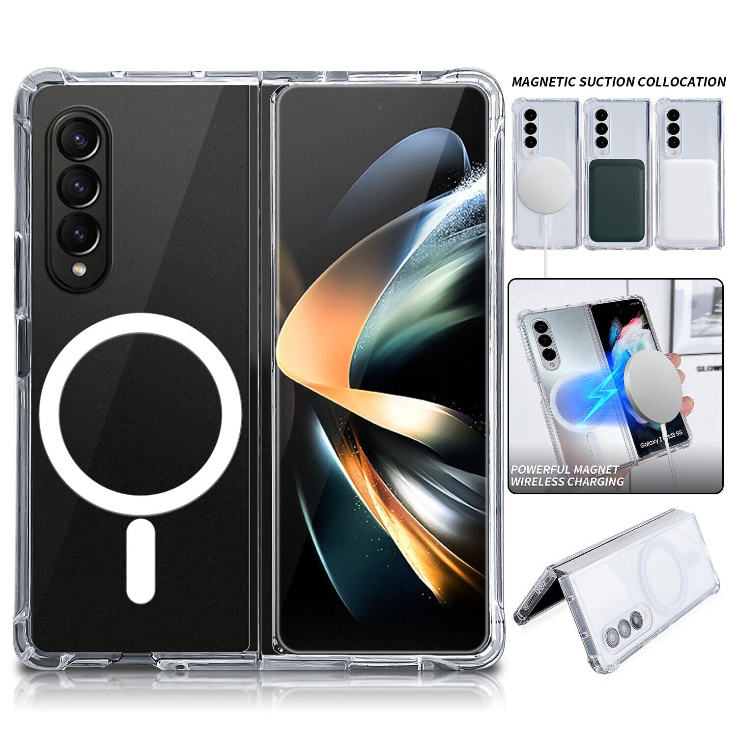 MagSafe Clear Transparent Silicone case for Samsung Z Fold 3 5G