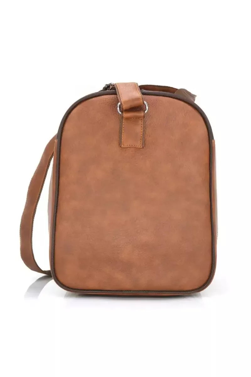 Premium Leatherette Travel Duffle Bag for Unisex - Tan