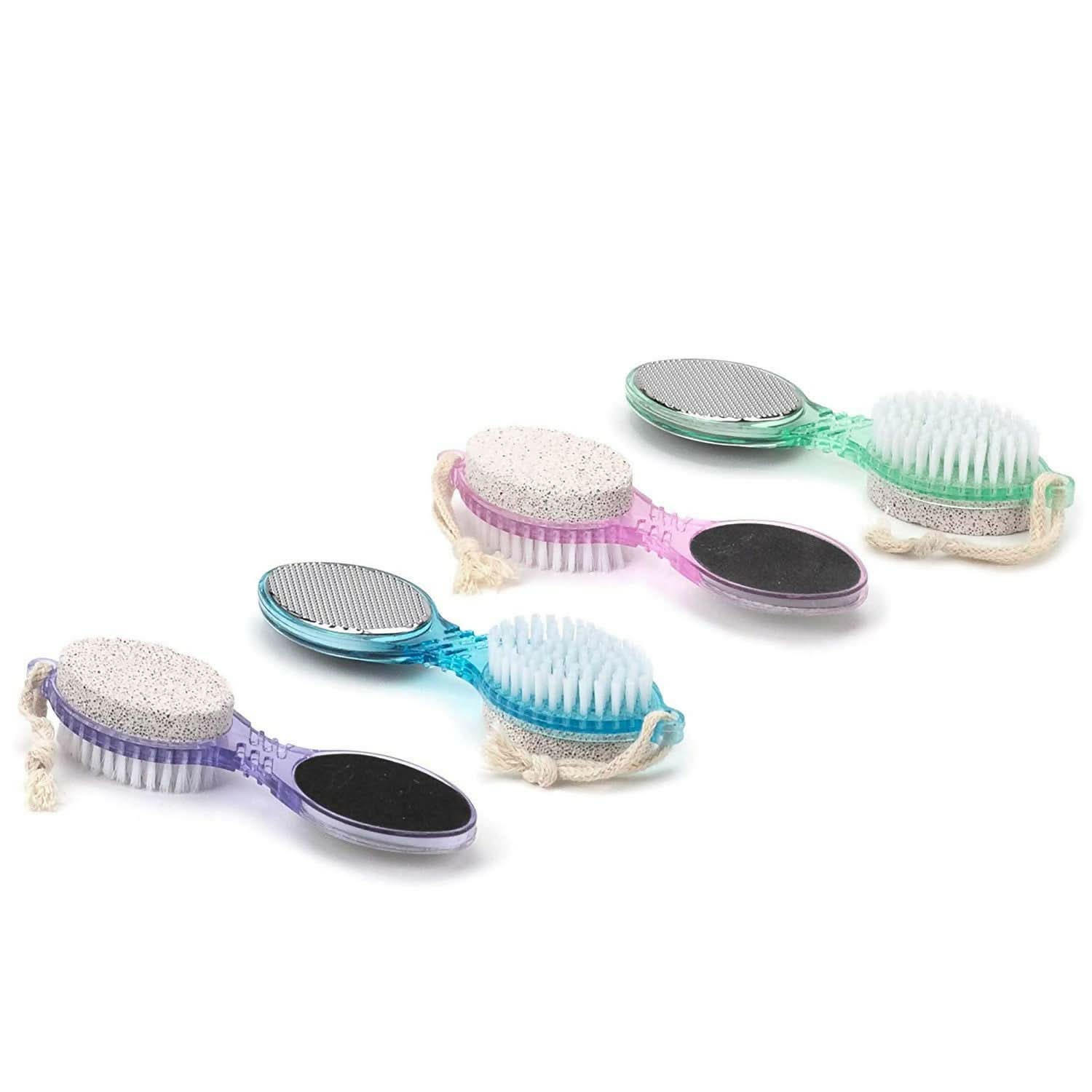 4-in-1 Pedicure Paddle Kit with Pumice Stone & Cleaning Brush (Multicolor)