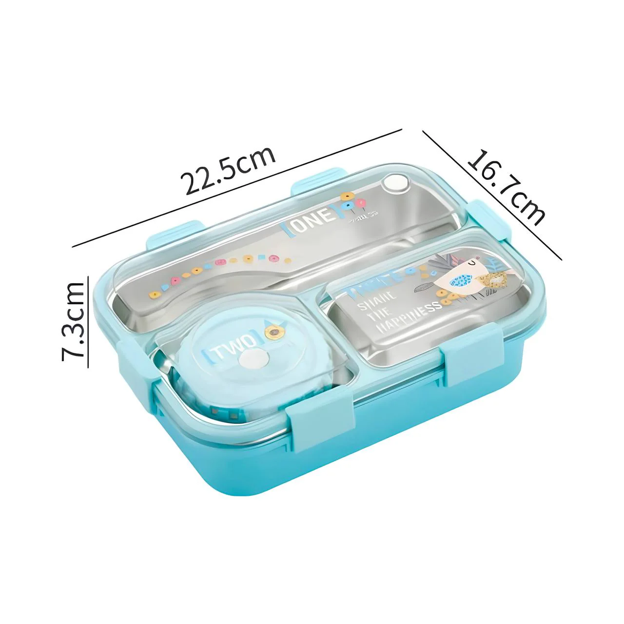 Keep It Fresh! 3-Compartment Insulated Lunch Box 700+150ml