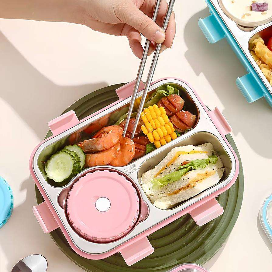 Keep It Fresh! 3-Compartment Insulated Lunch Box 700+150ml