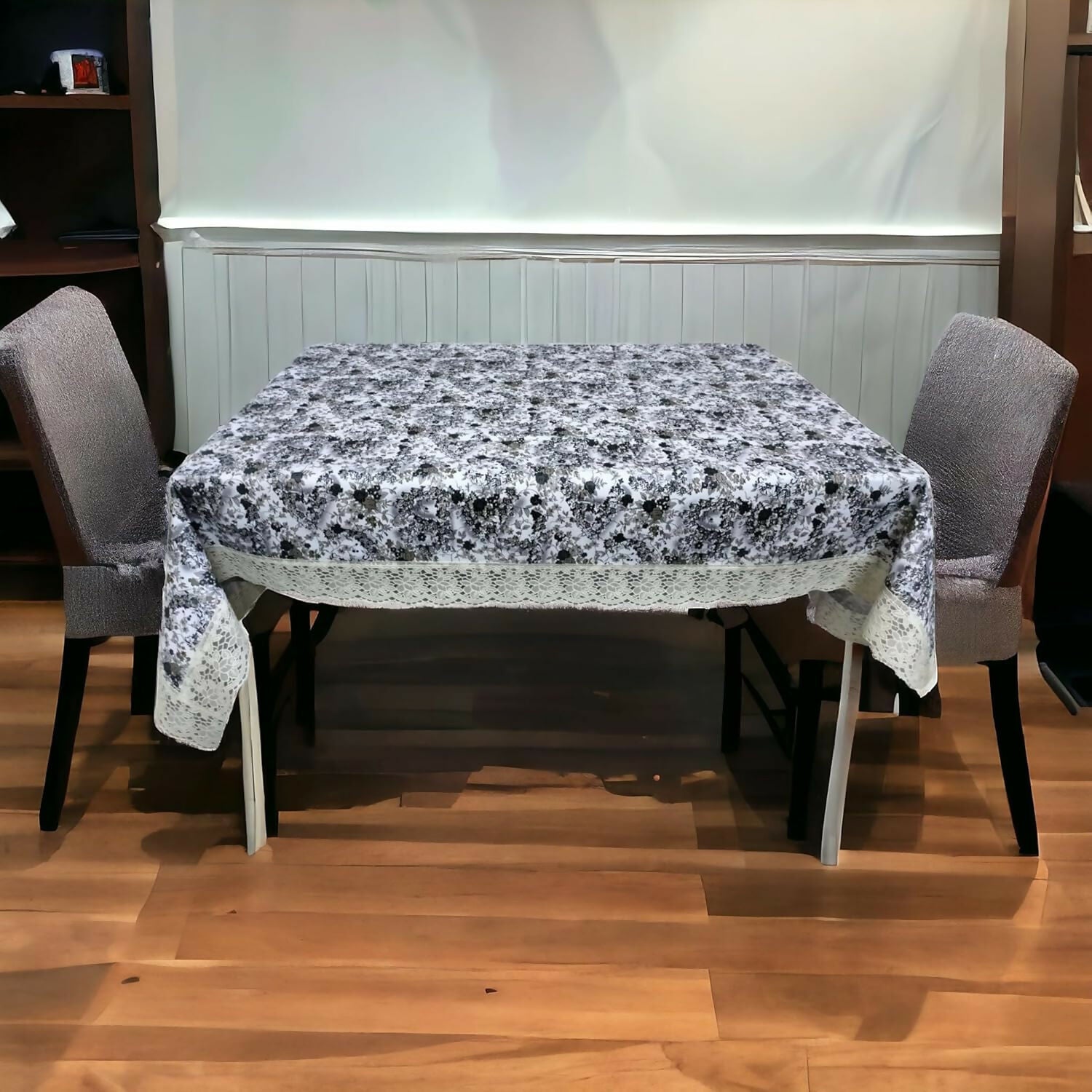 Mopak Decor 3D Printed Table Cover with Lace – Medium (40x60) for 4-Seater & Large (60x90) for 6-Seater – Rectangular Dining and Centre Table Cloth