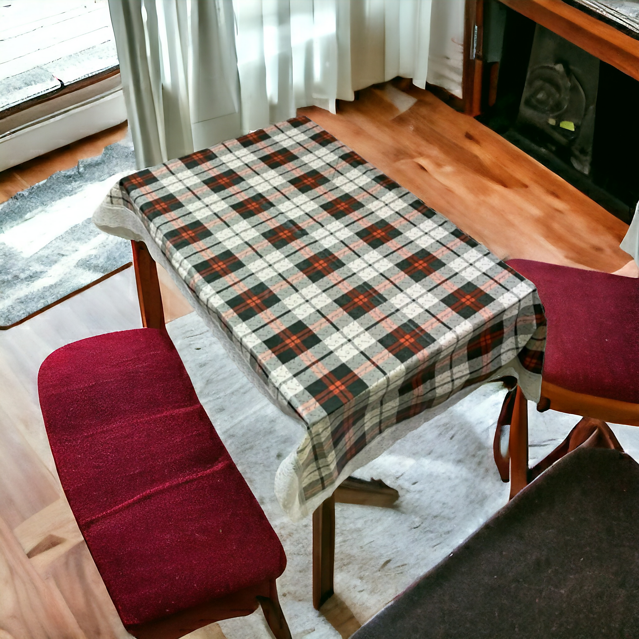 Mopak decor Table Cover 3D Medium Size 2 to 4 Seater 40*60 Classic Table Cover Printed Table Cover with Lace Centre Table Cover Rectangular Table Cover Dining table cover