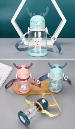 Antlers BPA-Free Reusable Leak-Proof Kids Water Bottle (600ml, Multicolor)