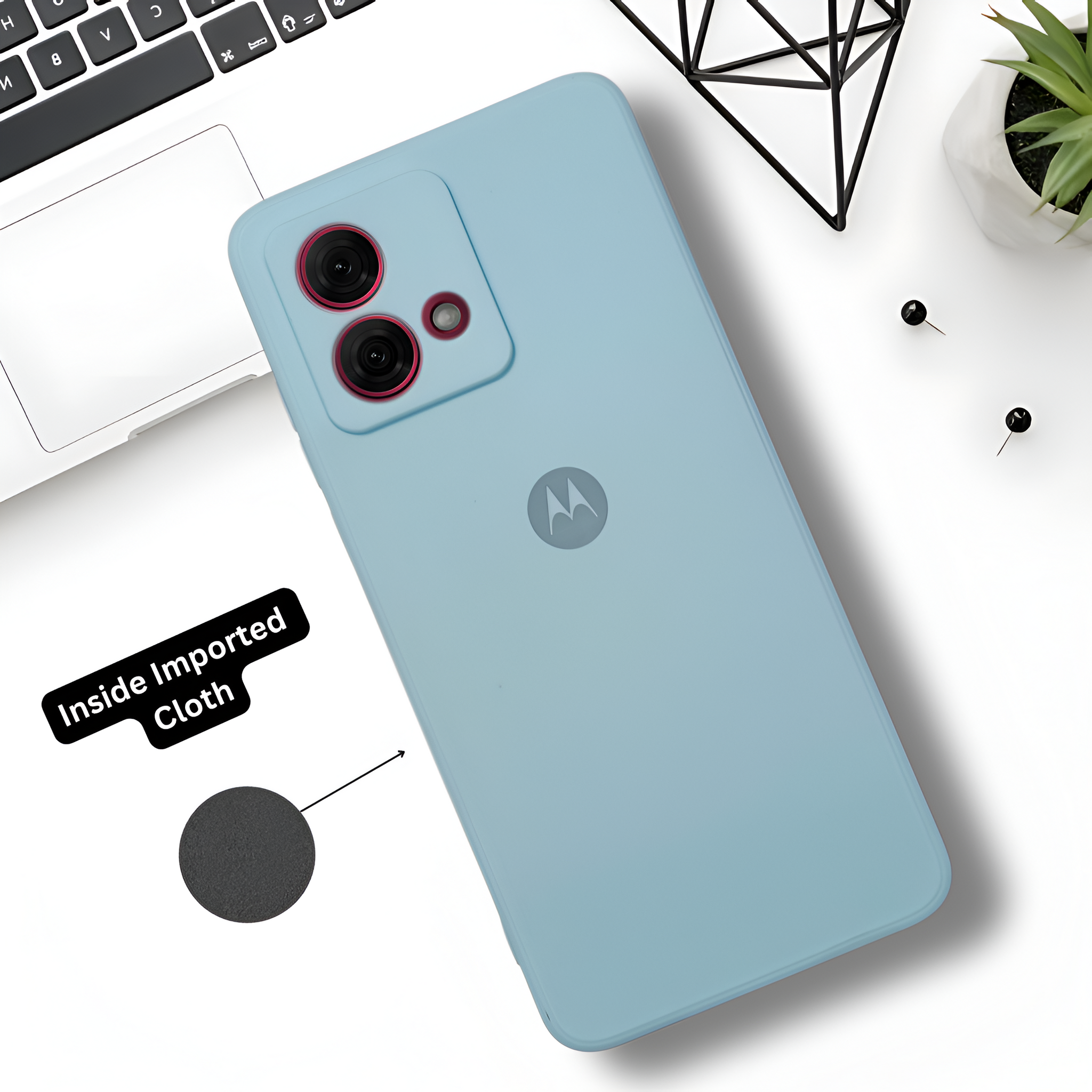 Light Blue Candy silicone Case for Motorola G84