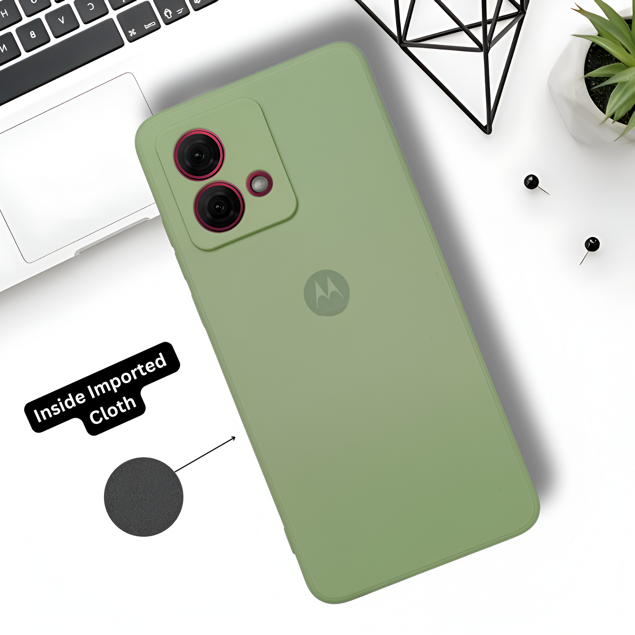 Light  green Candy silicone Case for Motorola G84