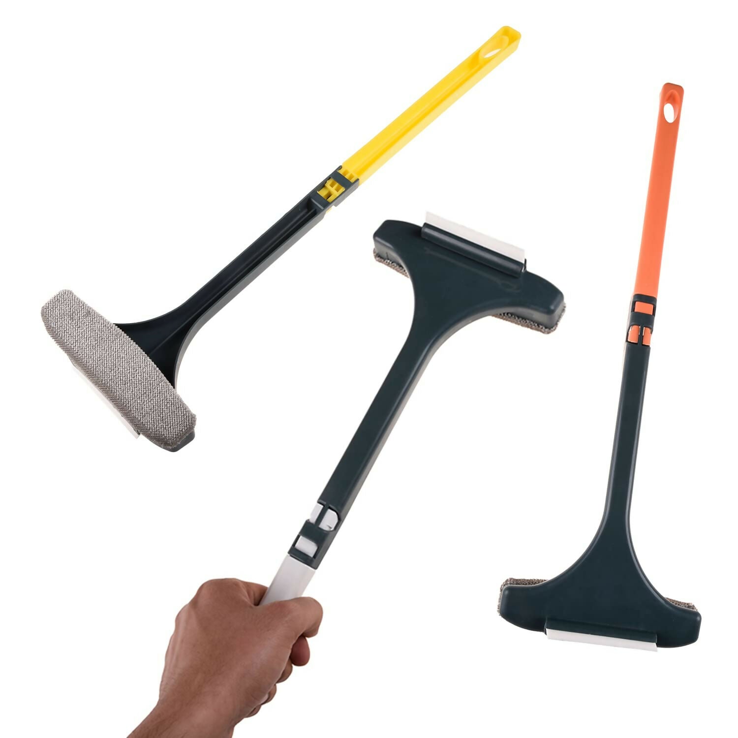 2-in-1 Mesh Cleaning Brush with Detachable Handle Glass & Window Cleaning Wiper