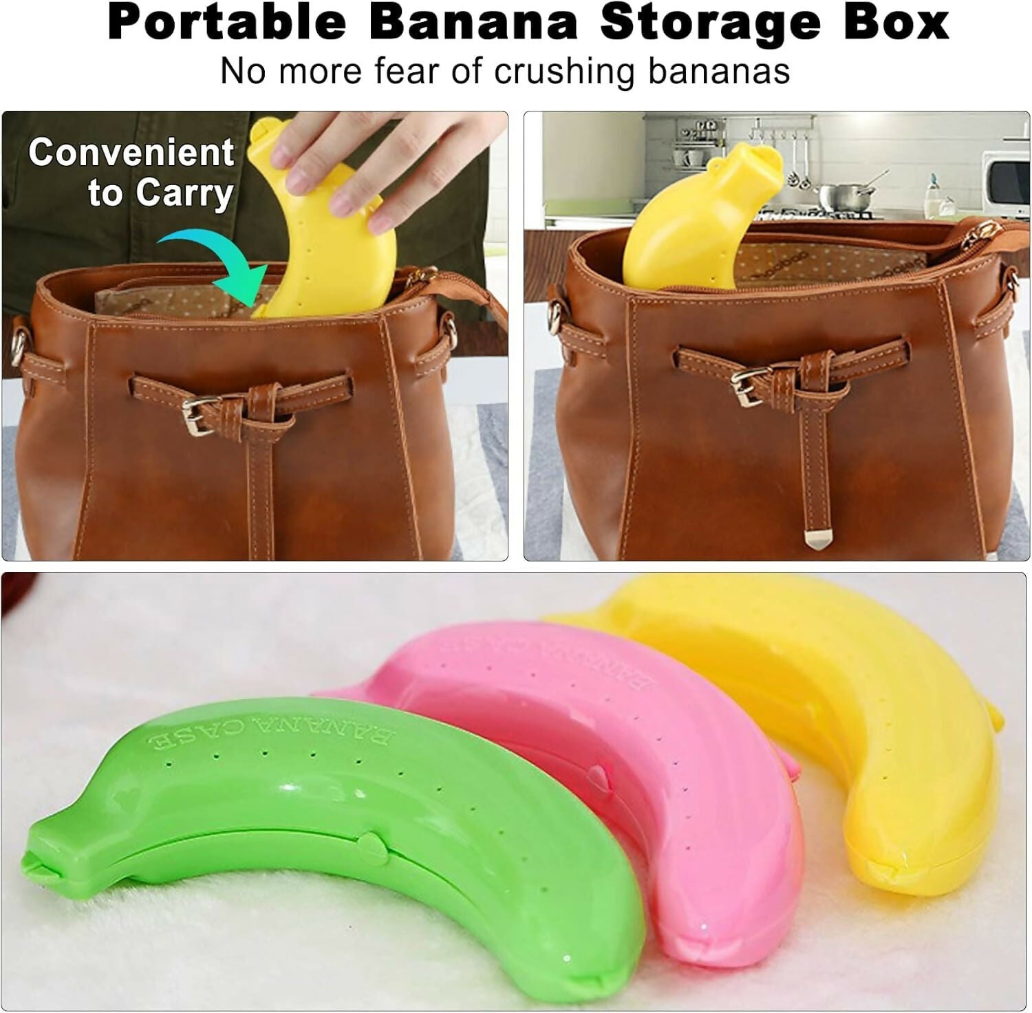 Plastic Banana Food Storage Container, Banana Case Cover (Multicolour) 1 Pack