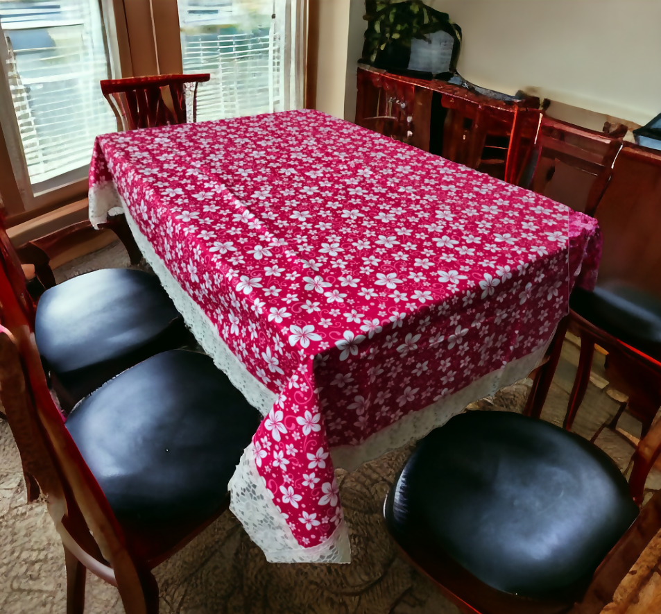 Mopak Decor Classic Table Cover with Lace - Rectangular Table Cover Dining table cover