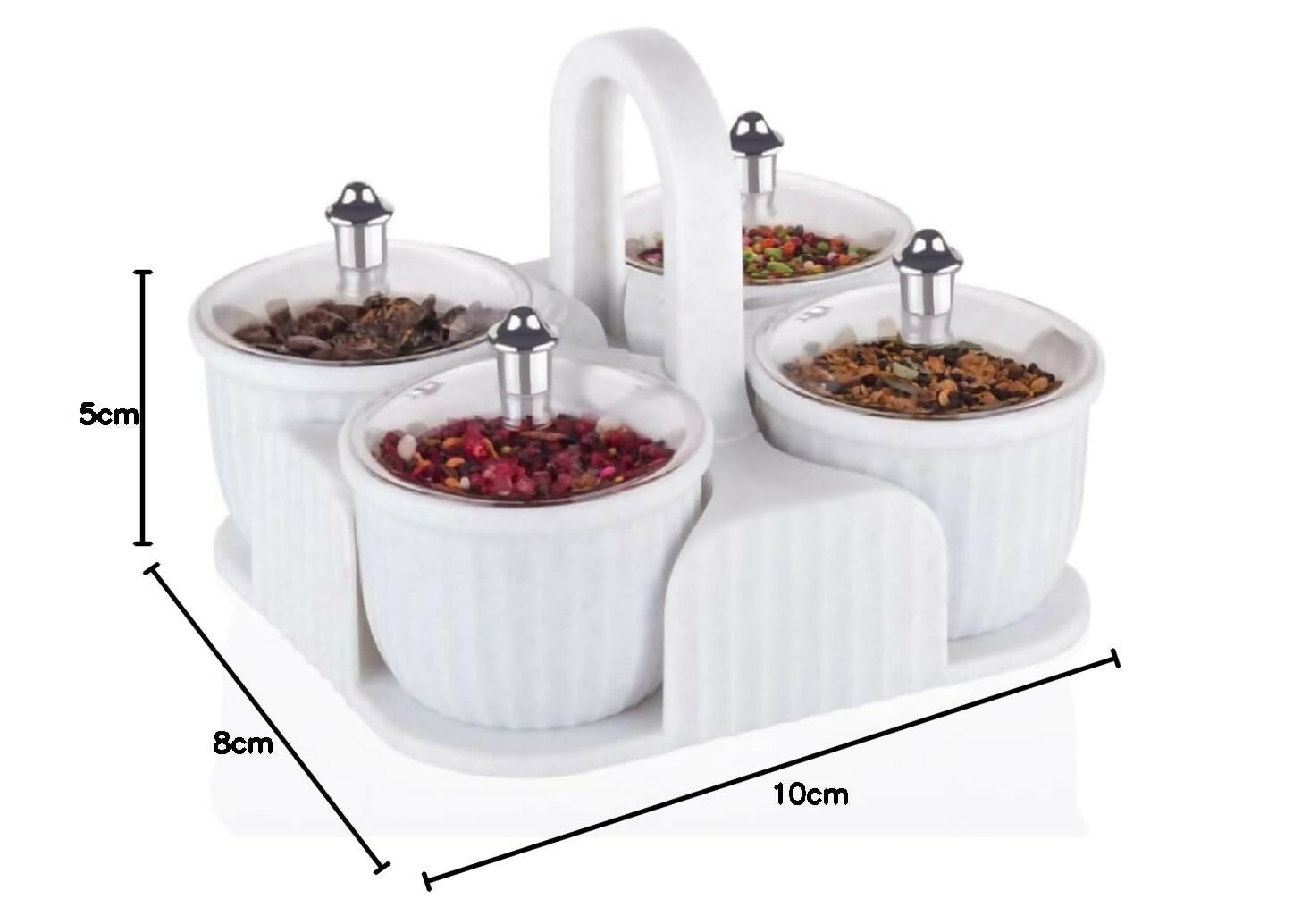 Condiment Jar Integrated Design for Seasoning & Sugar (Pack of 1,MultiColours)
