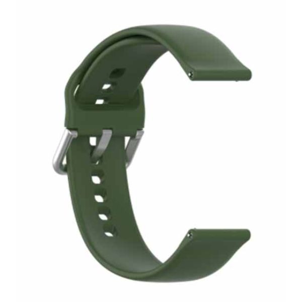 Green Plain Silicone Strap With Stainless steel Buckle For Smart Watch (20mm)