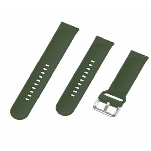 Green Plain Silicone Strap With Stainless steel Buckle For Smart Watch (20mm)