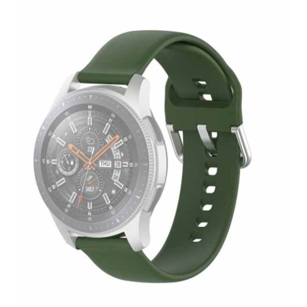 Green Plain Silicone Strap With Stainless steel Buckle For Smart Watch (20mm)