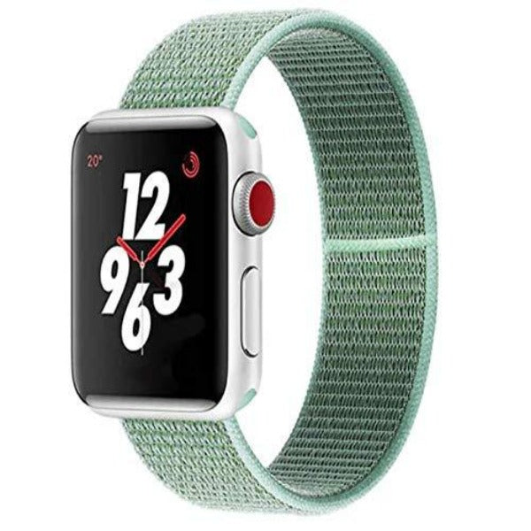 Green Nylon Strap For Apple Watch Series 7 (42mm/44mm/45mm/46mm/49mm)