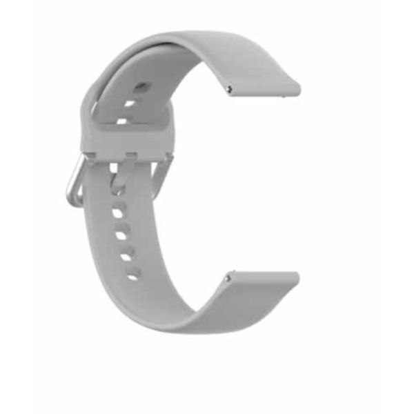 Grey Plain Silicone Strap With Stainless steel Buckle For Smart Watch (20mm)