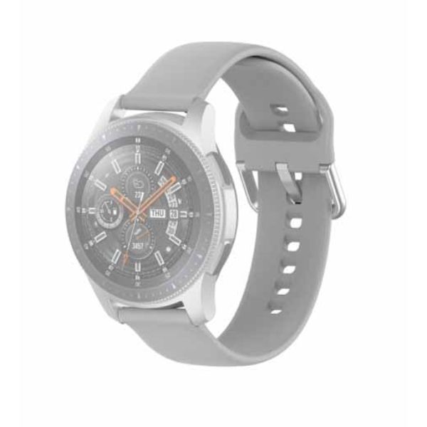 Grey Plain Silicone Strap With Stainless steel Buckle For Smart Watch (20mm)