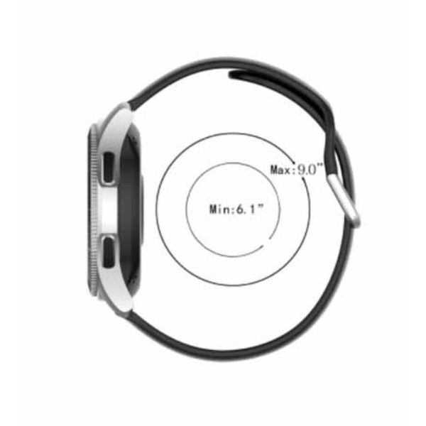 Grey Plain Silicone Strap With Stainless steel Buckle For Smart Watch (20mm)