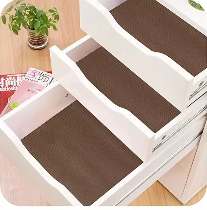 Mopak Decor Plain Brown Eva Printed Solid Fridge Mat & Cover Pack of 1- (4Meters)