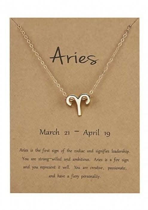Pinapes Double Design Aries Star Sign Necklace